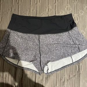 Grey white and black Lulu shorts